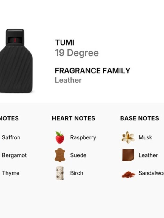 TUMI 19 Degree Extrait EDP Atomizer,Woody Aromatic -Travel7.5ml,0.25oz-BOXED-NEW - Picture 9 of 16